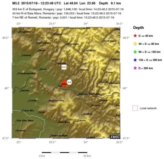 Cutremur de 3.7 grade resimțit în Sighetu Marmației